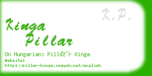 kinga pillar business card